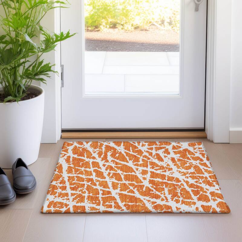 Nalu Artistic Abstract Weather Resistant Classic Meets Modern Outdoor Rug