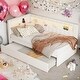 preview thumbnail 2 of 23, 2 Color Twin Bed with USB Ports and LED Belt, LED Design Platform Bed with Trundle
