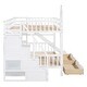 preview thumbnail 42 of 43, Bunk Bed with 2 Drawers & 3 Shelves, Castle Style Bedframe with Slide for Kids Boys/Girls/Teens