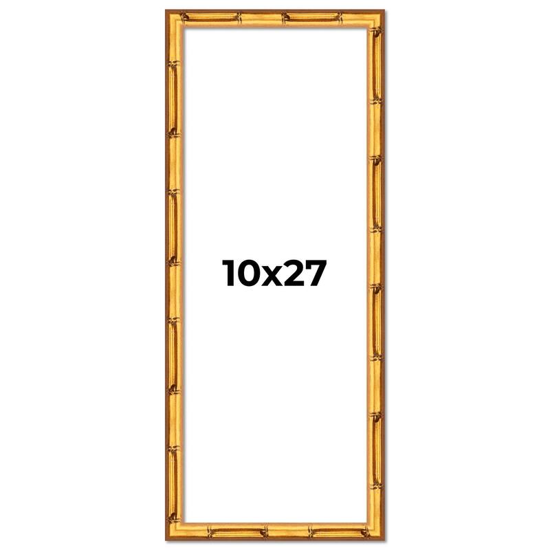 10x27 Frame Gold Bamboo Picture Frame Modern Photo Frame Includes UV Acrylic Shatter Guard Front Acid Free Foam Backing Board
