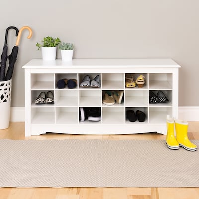 Copper Grove Arrowstone White Shoe Storage Cubbie Bench