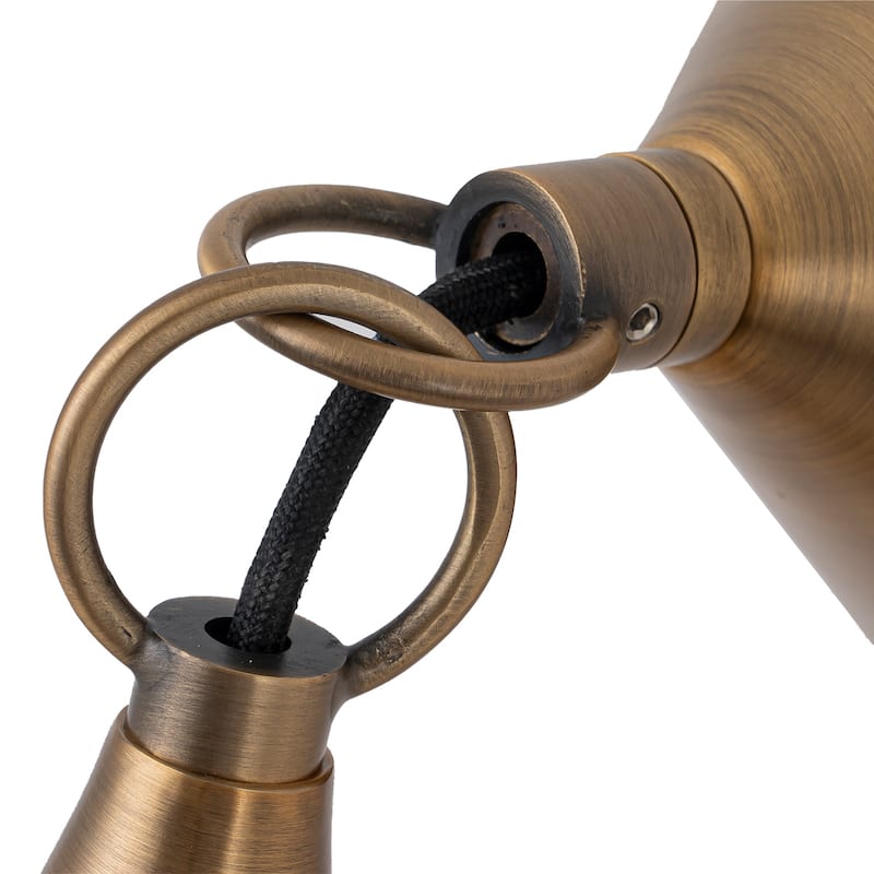 Industrial Bronze 1-Light Wall Sconce with Conical Metal Shade