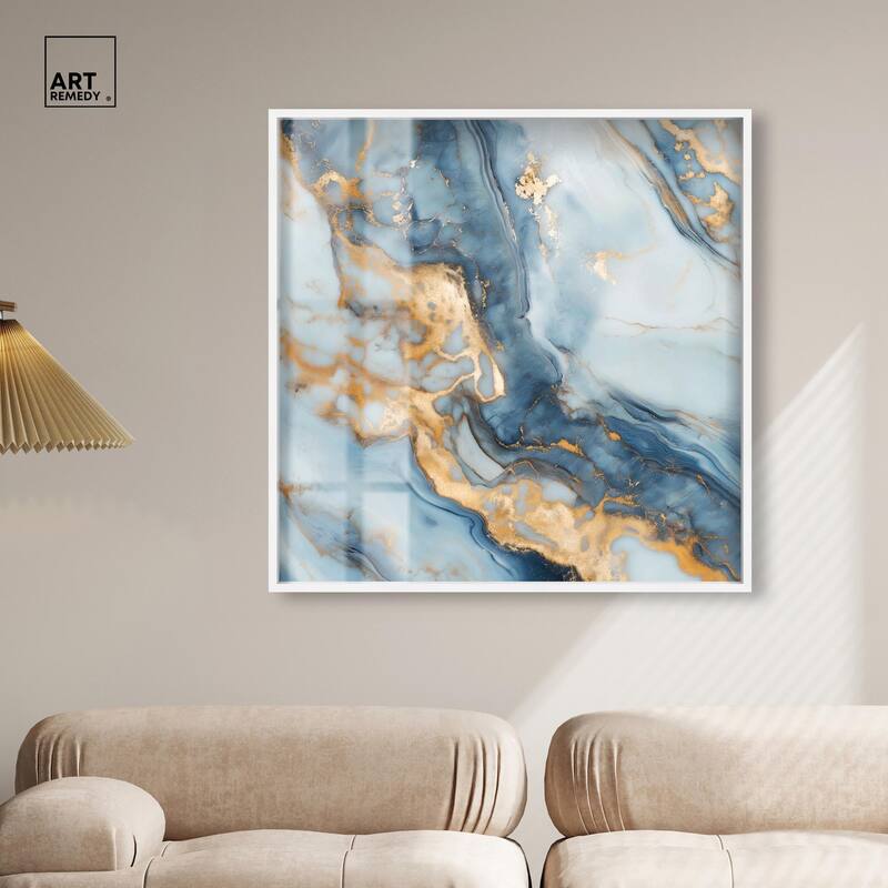 Golden Cloud Marble Shadowbox by Art Remedy