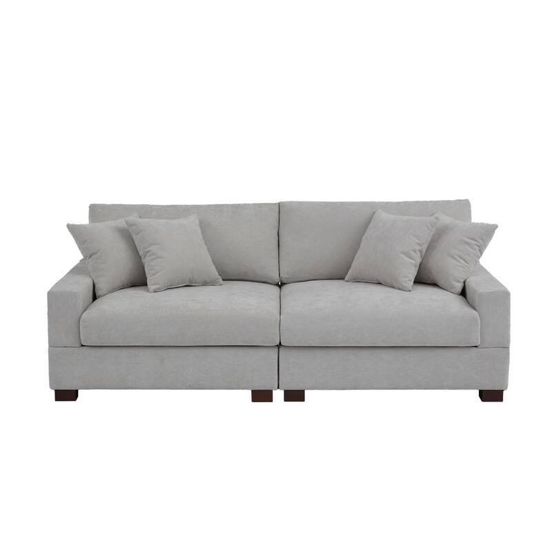 Modern Upholstered Chenille Modular Sectional Sofa with Pillow