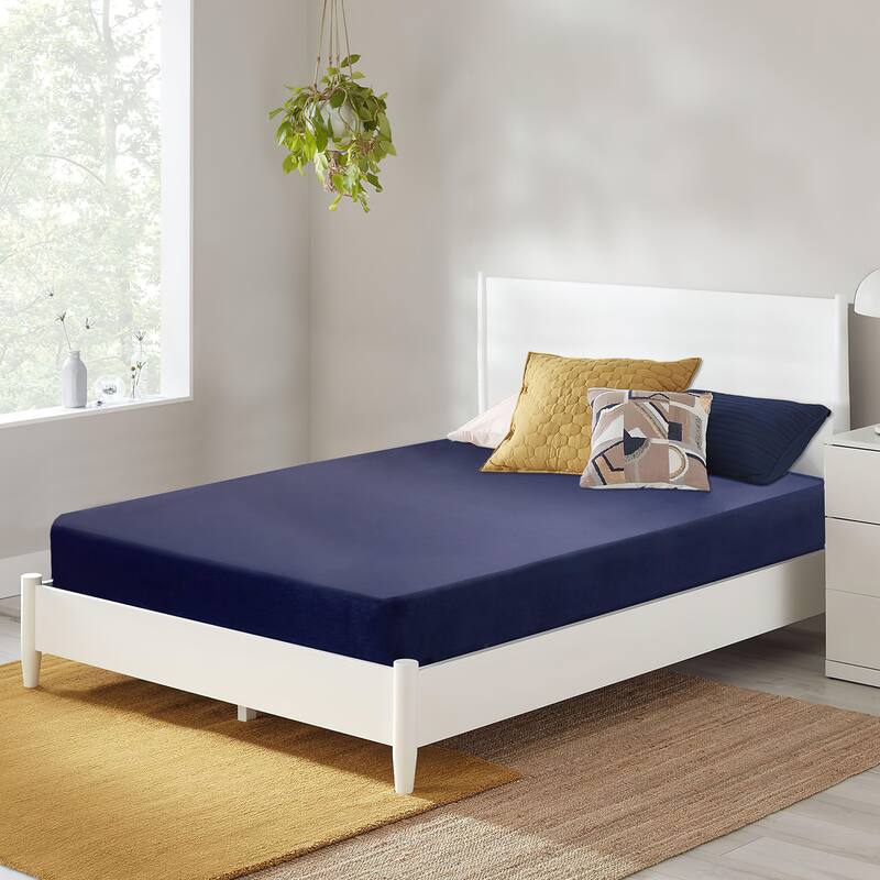 6-Inch Medium Firm Water-Resistance Foam Vinyl Mattress, Easy to Clean, Comfortable & Noise Free, 75" x 30", Blue
