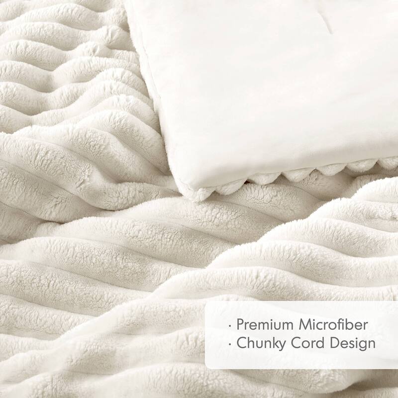 Chelsea Square Avril Fluffy Ribbed Plush Comforter Set