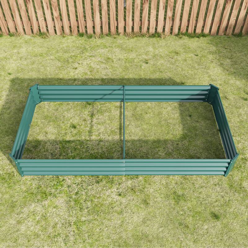 GDFStudio - Large Oval Metal Raised Garden Bed for Vegetables, Flowers, and Plants, Outdoor Backyard Planter Box