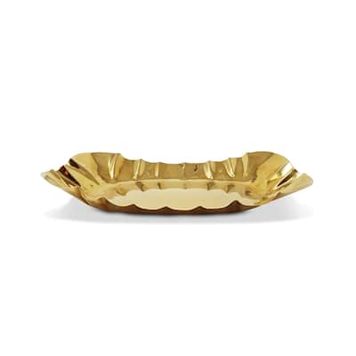 Hammered Serving Tray 17.25"L Stainless Steel