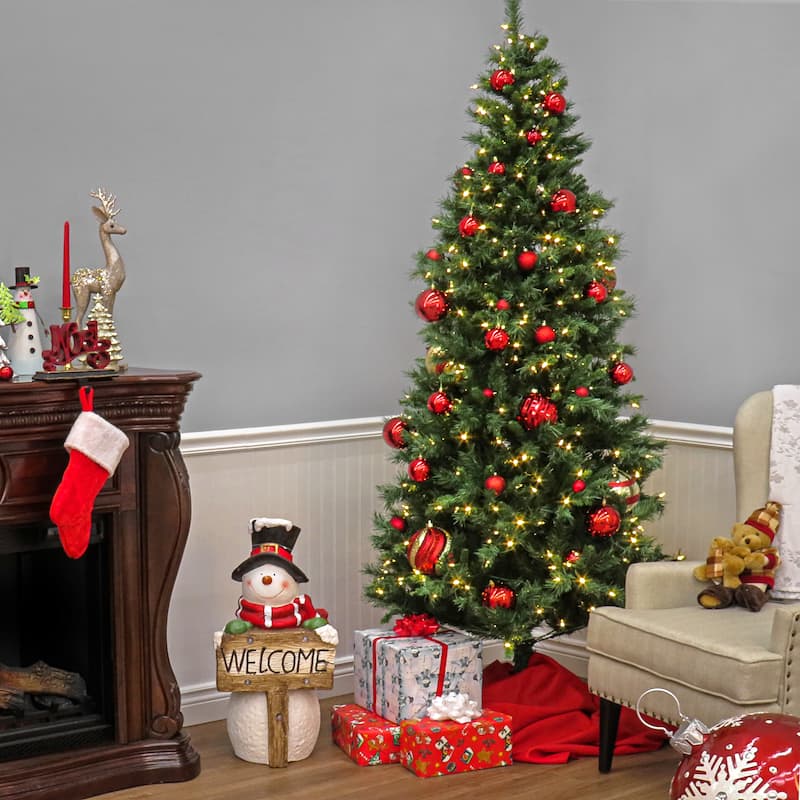 National Tree Company 7.5 ft. Lehigh Valley Pine Slim Hinged Tree with 450 LED Lights