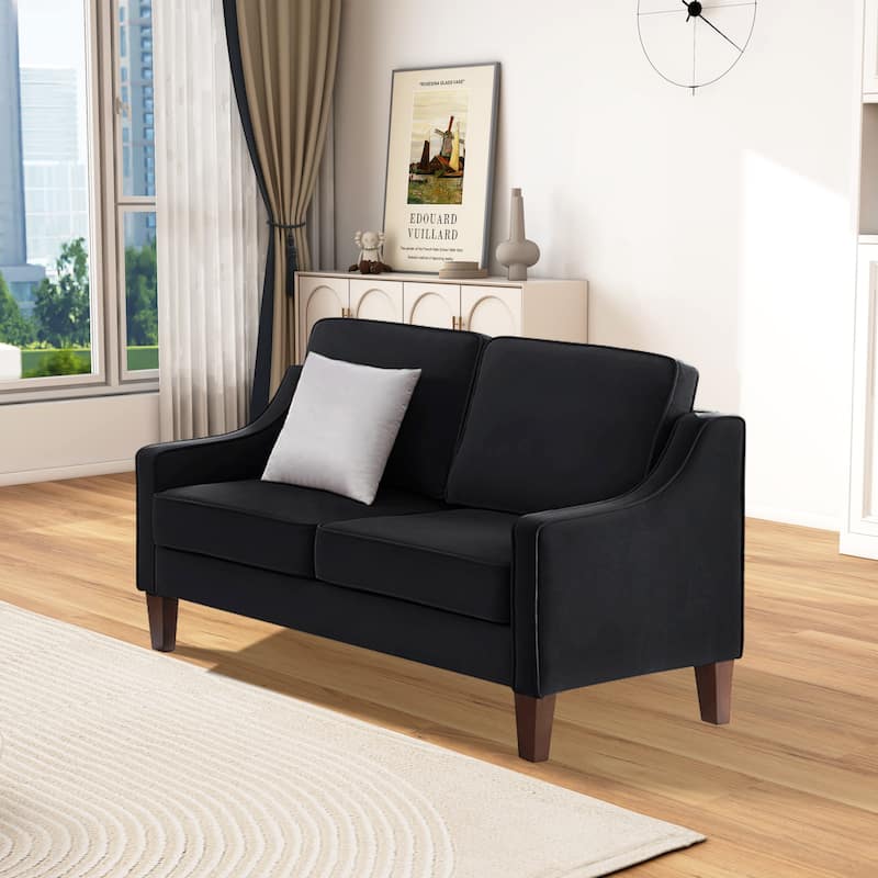 Modern Velvet Loveseat 2 Seater Sofa For Living Room