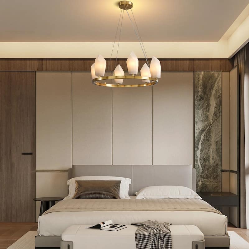 KAYLA Alabaster Chandelier/Sconce Kitchen Island Brass Hanging Lamp Mid Century Nordic Modern Chandelier