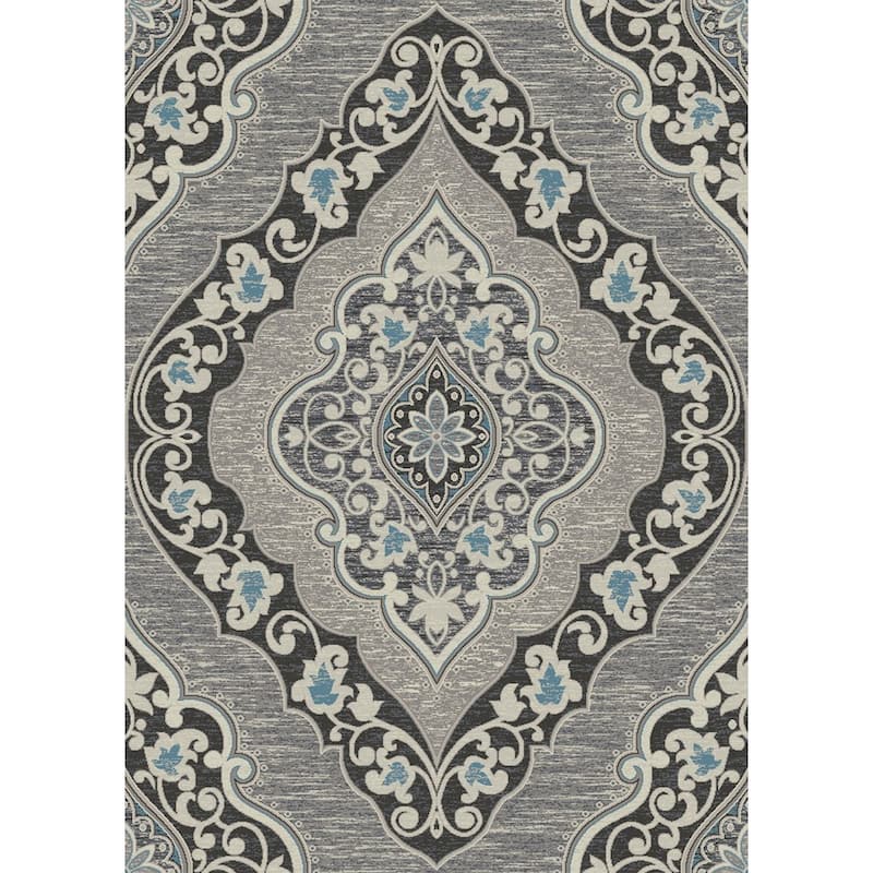 Hometown Amelia Transitional Ornate Area Rug - 7'10" x 9'10" - Gray
