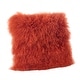preview thumbnail 10 of 25, Wool Mongolian Lamb Fur Decorative Throw Pillow 20 X 20 - Pumpkin