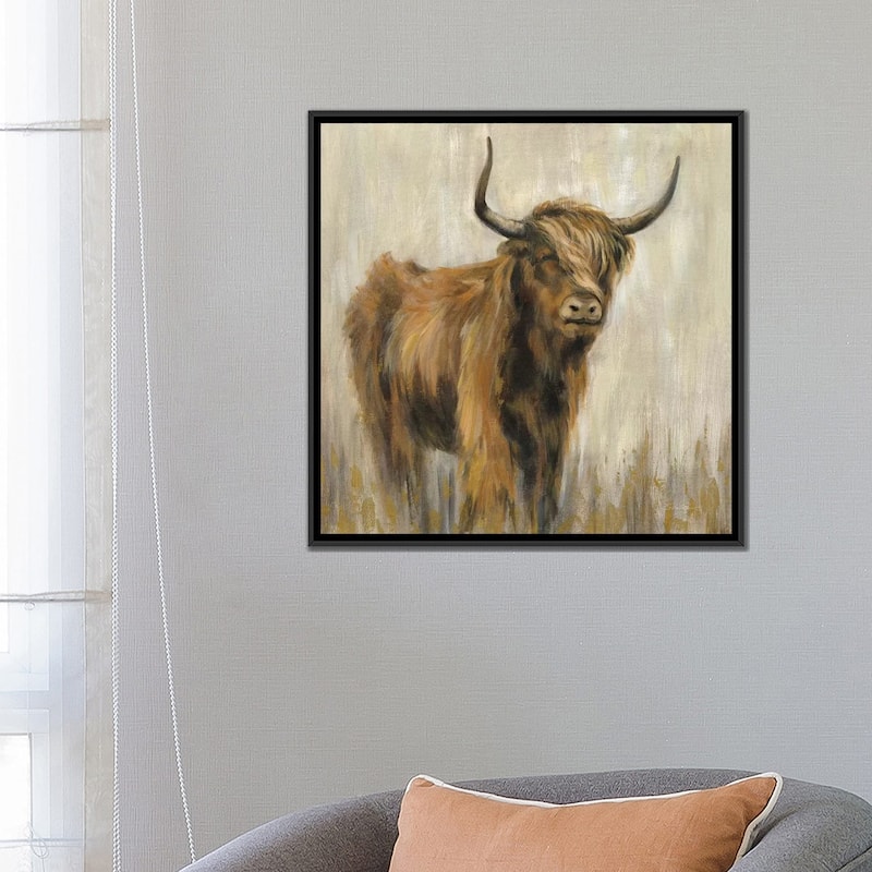 iCanvas "Highland Mountain Cow" by Silvia Vassileva Framed