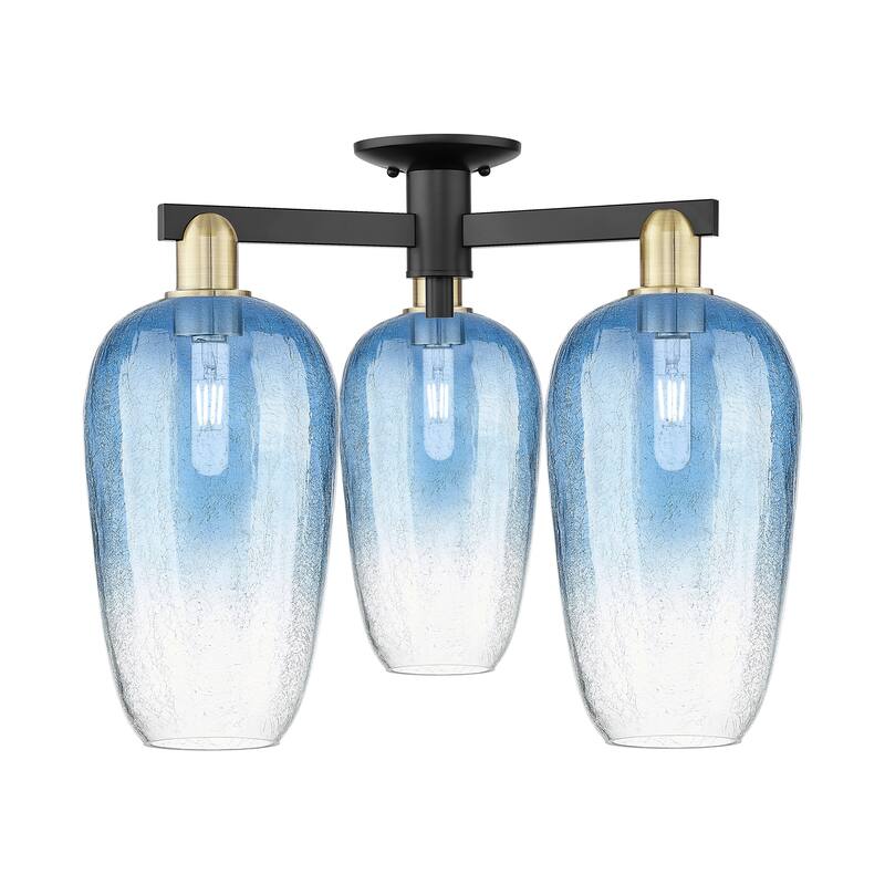 Innovations Lighting Downtown Urban - Brookhaven Flute - 3 Light 25" Semi-Flush Mount