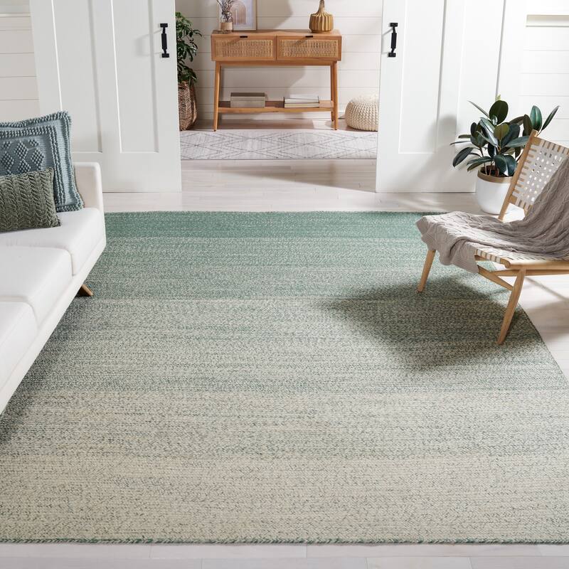 SAFAVIEH Handmade Natural Fiber Sambula Ombre Jute Rug - 6' Square - Natural/Green