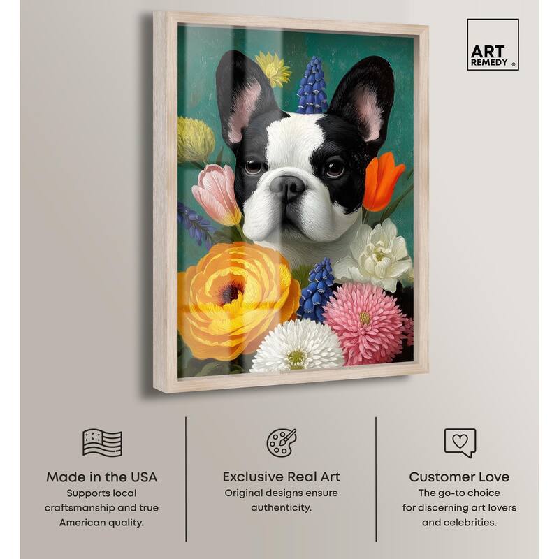 Secret Garden Frenchie Shadowbox by Art Remedy