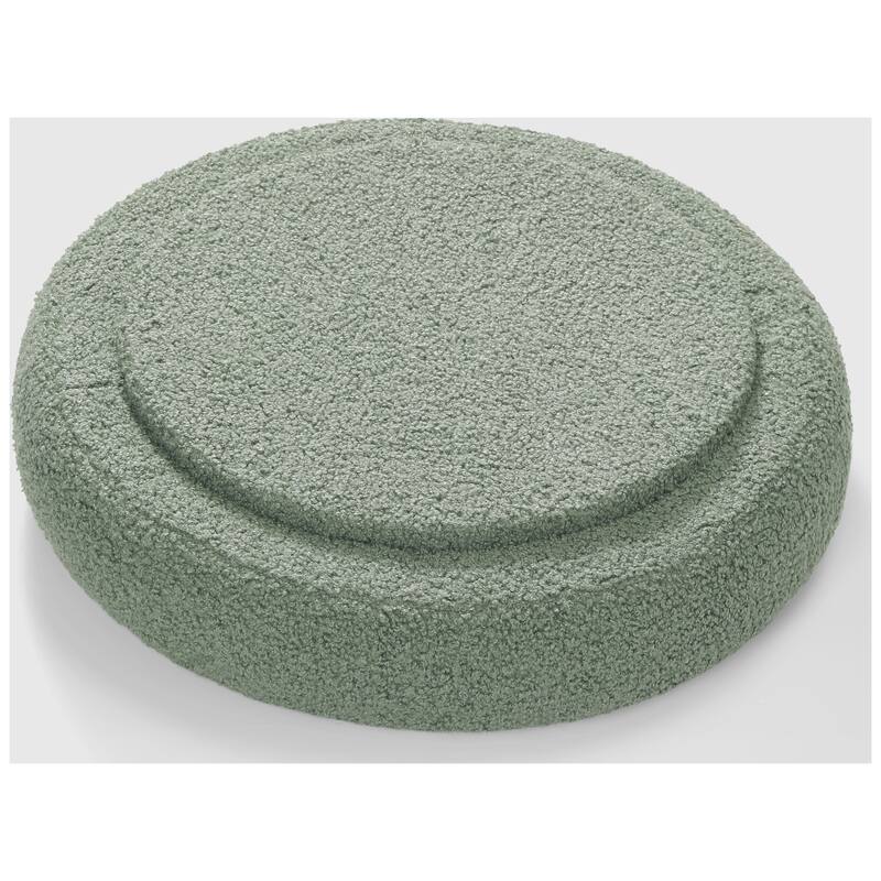 Bayville 16" Tall Sherpa Round Ottoman With Storage