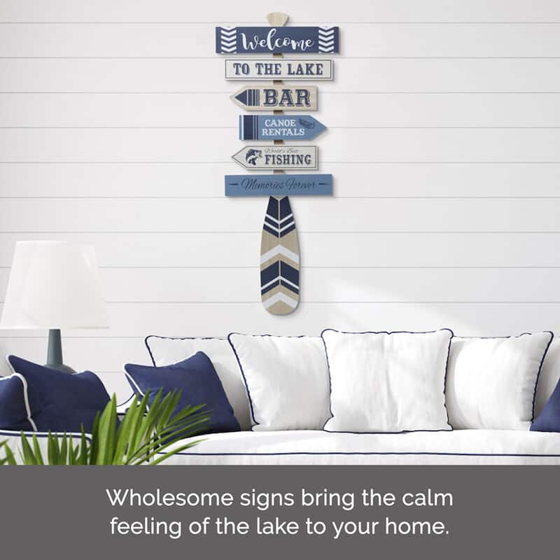 Elements Directional Lake House Sign, 14X39 Inch