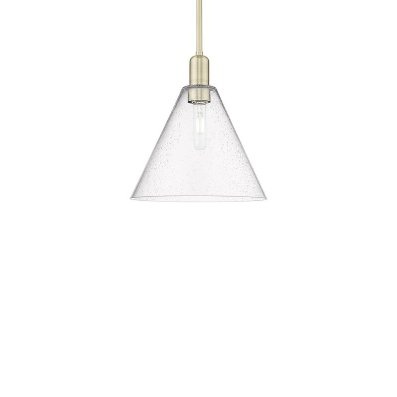 Innovations Lighting 716-1S-14-12 Berkshire Glass Pendant Berkshire - Antique Brass / Seedy
