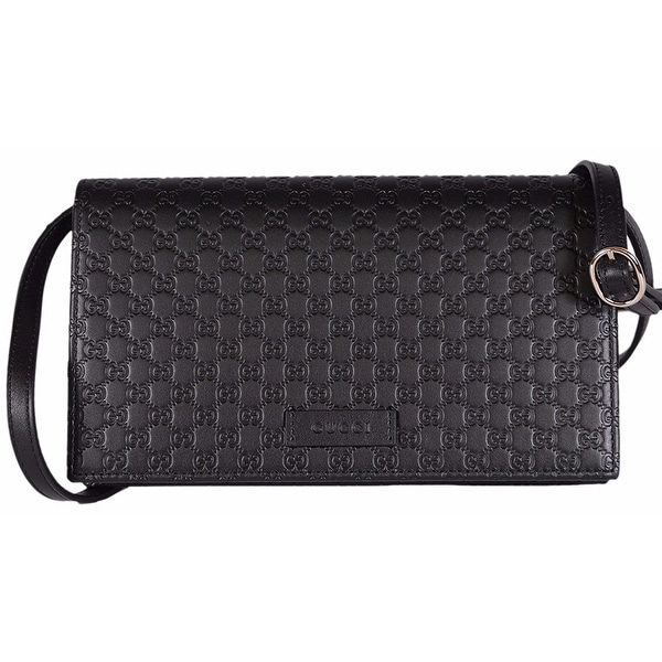 Shop Gucci Women&#39;s Black Leather Crossbody Shoulder Wallet Bag 466507 1000 - One size - Free ...