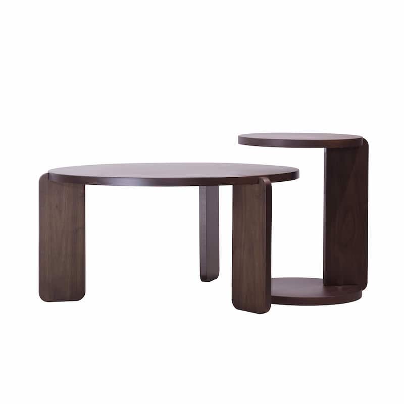 Coffee Table Set of 2 Nesting Table for Bedroom, End Table Center Table Black Accent Table Sofa Table