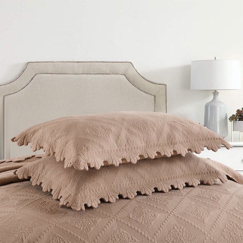 MarCielo 3Pcs 100% Cotton Oversized Quilt Bedspread Coverlet Set TK