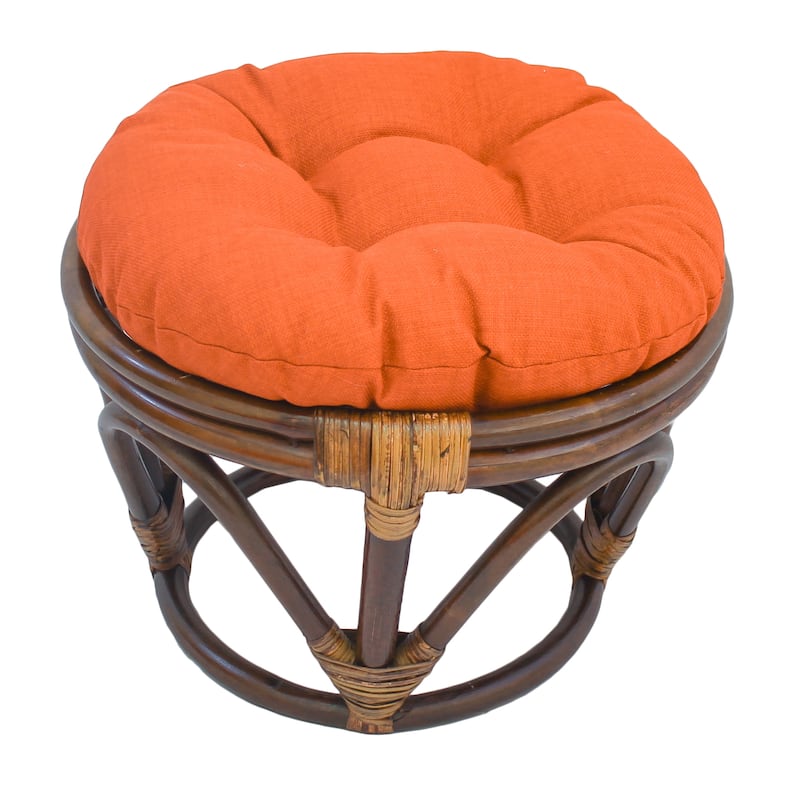 18-inch Round Indoor/Outdoor Footstool Cushion (Cushion Only) - 18 x 18 - Tangerine Dream