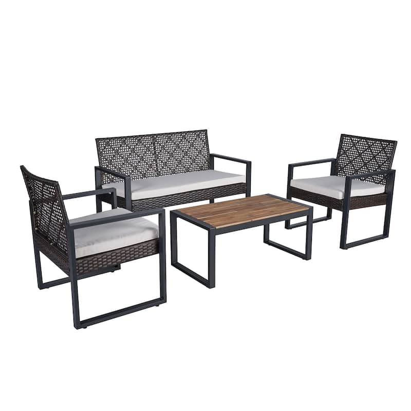 4-Piece Patio Furniture Set Garden Backyard Lawn Table