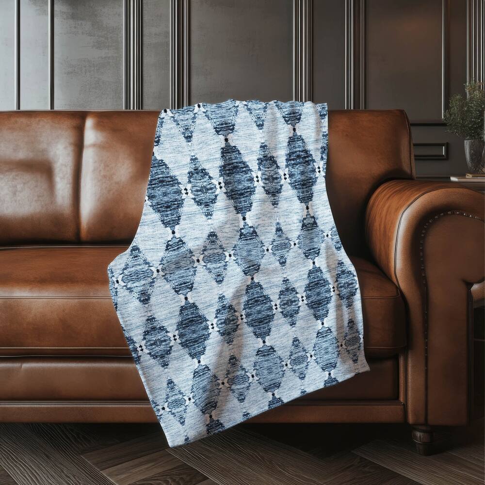 Premium Machine Washable Boho Modern Sherpa Throw Blanket