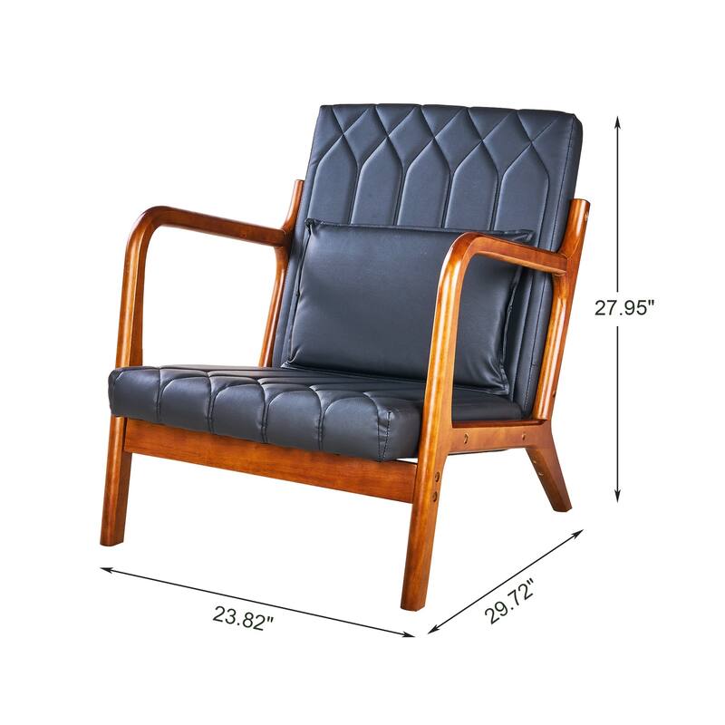 Lounge Accent Chair, Mid Century Modern Chair, High Back Chair, Wood Frame Armchair, Comfy Reading Chair for Living Room, Office
