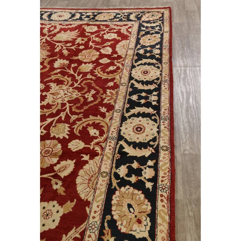 Floral Traditional Agra Oriental Area Rug Handmade Wool Carpet - 9'0" x 12'4"