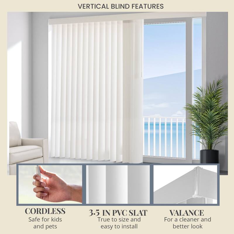 Cordless Vertical Blinds Oxford Alabaster