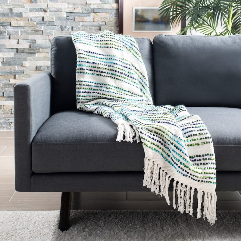 SAFAVIEH Landra Cotton Fringe Throw Blanket