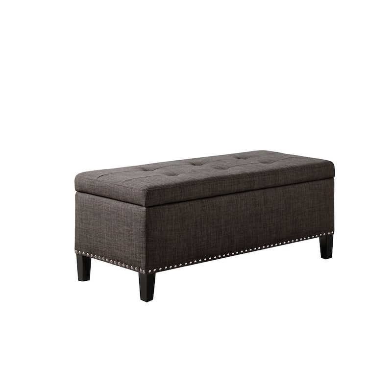 Madison Park Tessa Charcoal Tufted Top Soft Close Storage Bench
