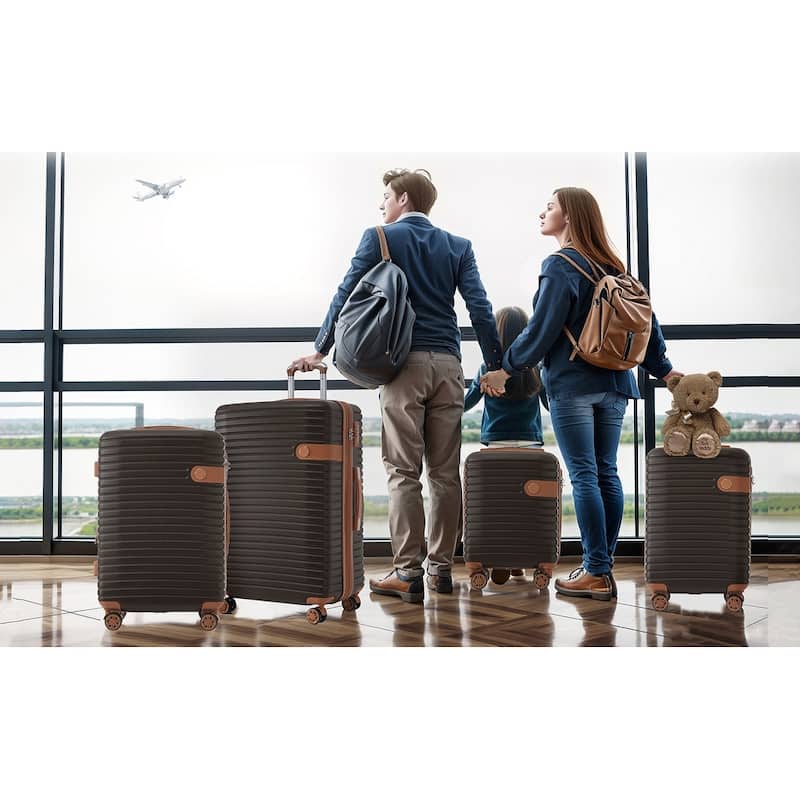 16/20/24/28 4-Piece Modern Expandable Luggage Sets with 4 Storage Bags, Swivel Wheels and TSA Lock for Boarding Travel