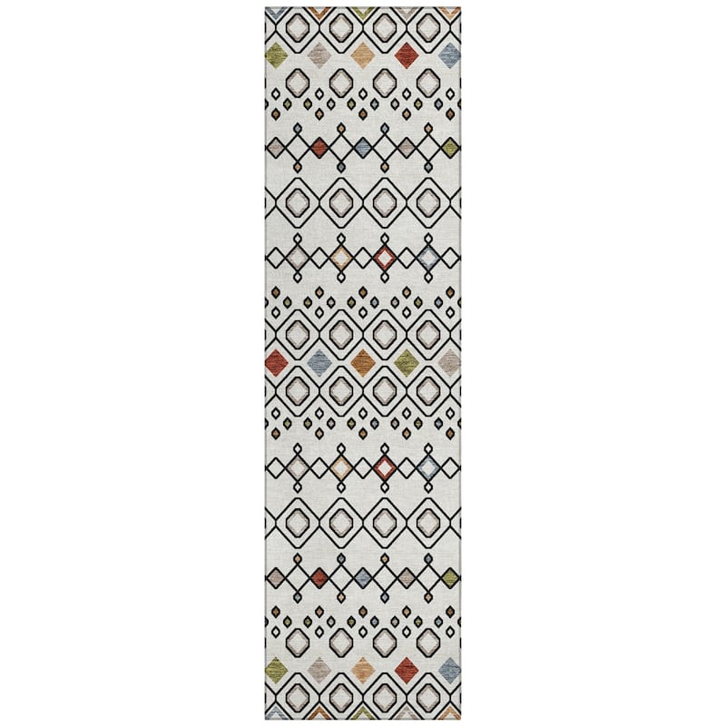 Machine Washable Indoor/ Outdoor Global Contempory Chantille Rug
