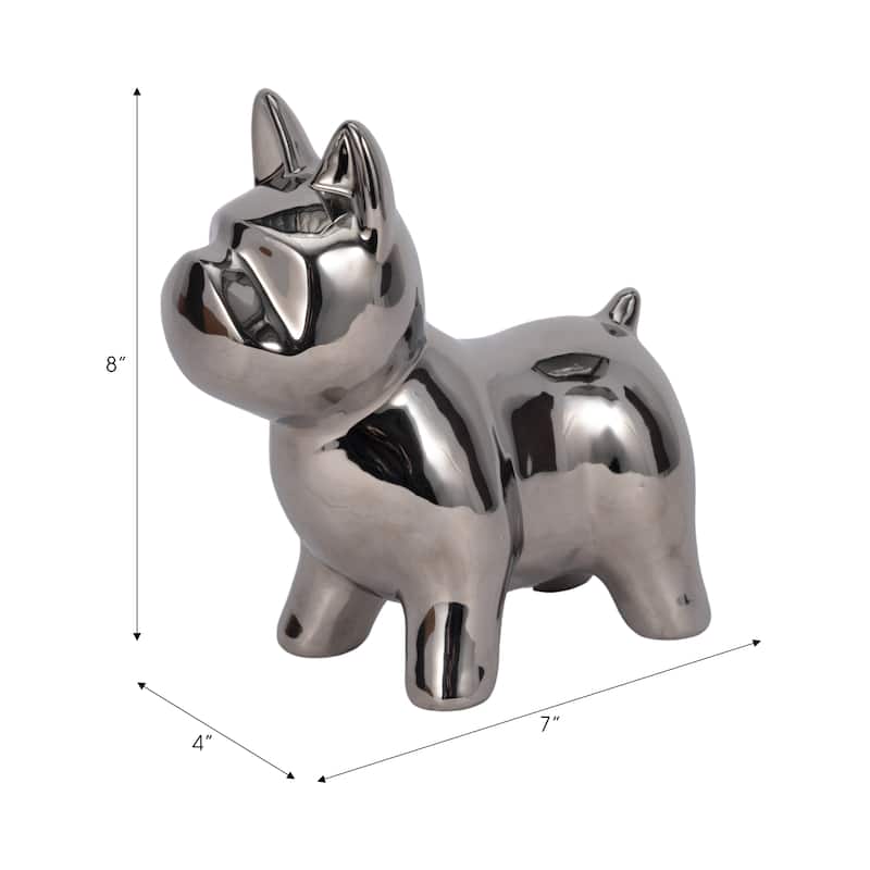 Sagebrook Home Frenchie Ceramic Dog Statue Sculpture