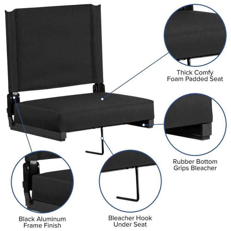 Ultra-Padded Stadium Chair - 18"W x 14"D x 18"H - 18"W x 14"D x 18"H