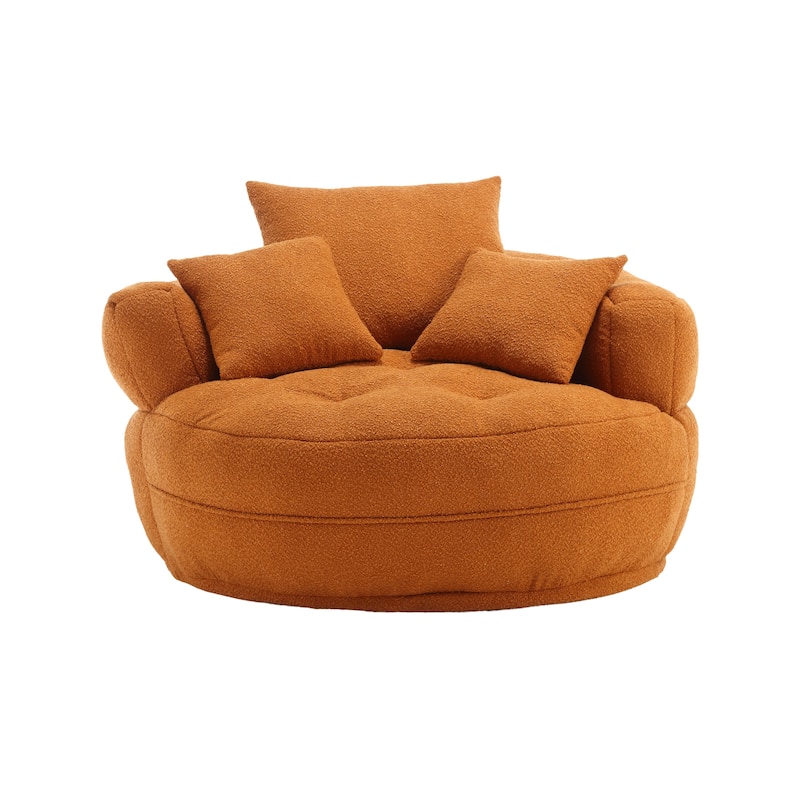 Chenille Sponge Single Sofa, Oversized Round Accent Chair Sleeper Couch Chaise Lounges for Living Room Bedroom Projection Room