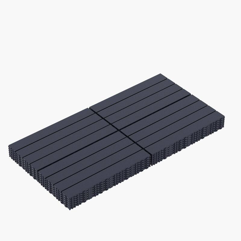 24 Pcs Interlocking Decking Tiles 2 FT Waterproof Outdoor Flooring All Weather Use for Porch Poolside Balcony Backyard