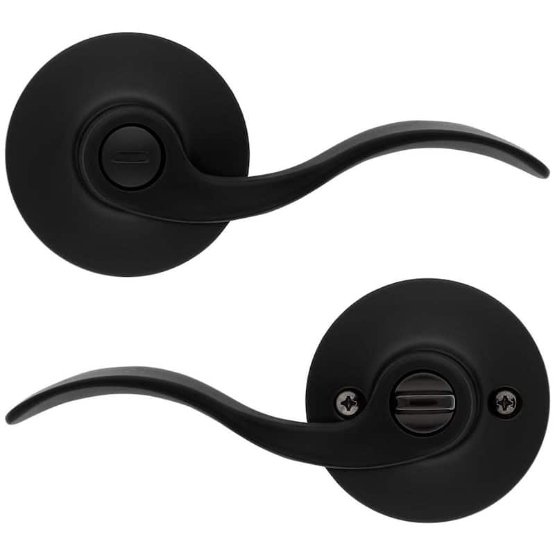 Kwikset Layton Privacy Door Lever Set with Round Rose from the