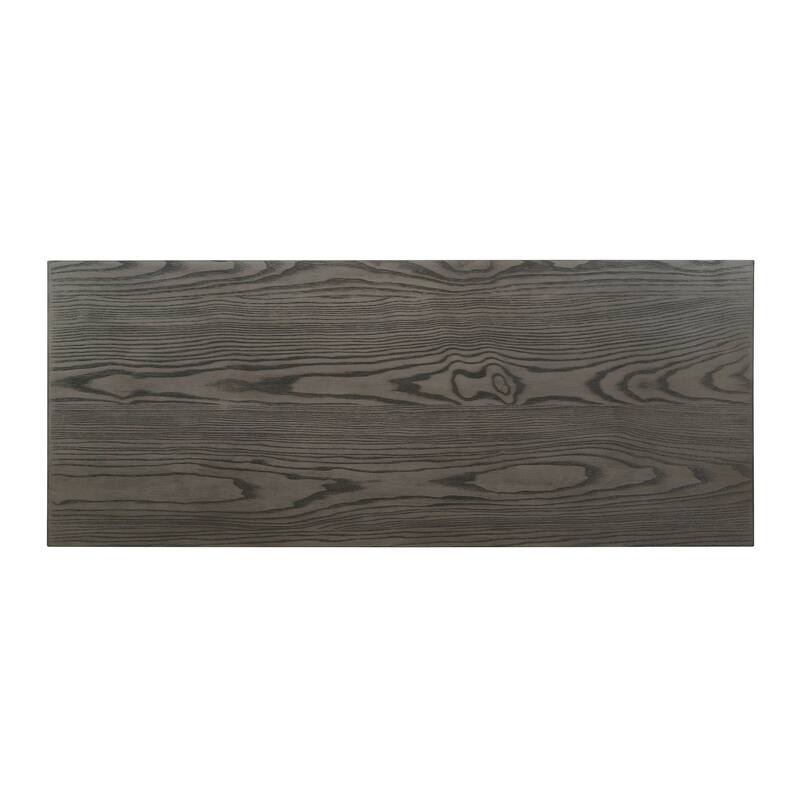 Elmore Grey Oak and Black Writing Desk with 2-Drawer