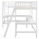 preview thumbnail 29 of 28, Wood Twin Size L-Shaped Loft Bed with Ladder, 2 Built-in Desks, Solid Pine Construction, No Box Spring Required, Grey