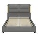 preview thumbnail 7 of 8, Queen Modern Upholstered Lift Up Bed Frame Hydraulic Platform Bed