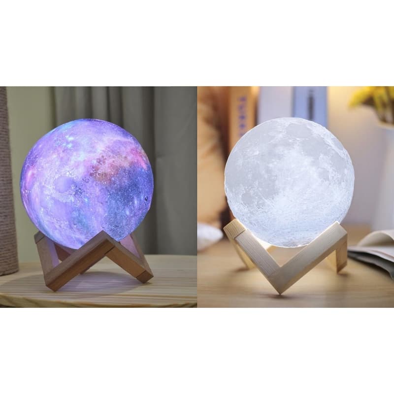Moon, Galaxy, Earth, Saturn 3D Lamp - Color-Changing with Touch Sensor & Remote Control, Small & Large Size Available