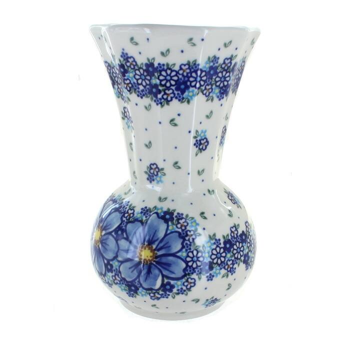 Blue Rose Polish Pottery 142 Vena Vase