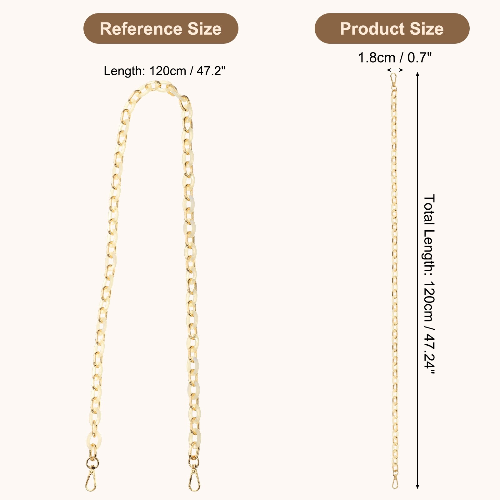 Acrylic Purse Strap, Acrylic Chain Purse Straps Replacement Handbag Strap Fashionable Purse Clutches