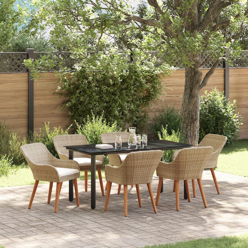 Modern Dining Table for Home Use - Beige 63.0 x 31.5 x 29.1 square table legs 6chair