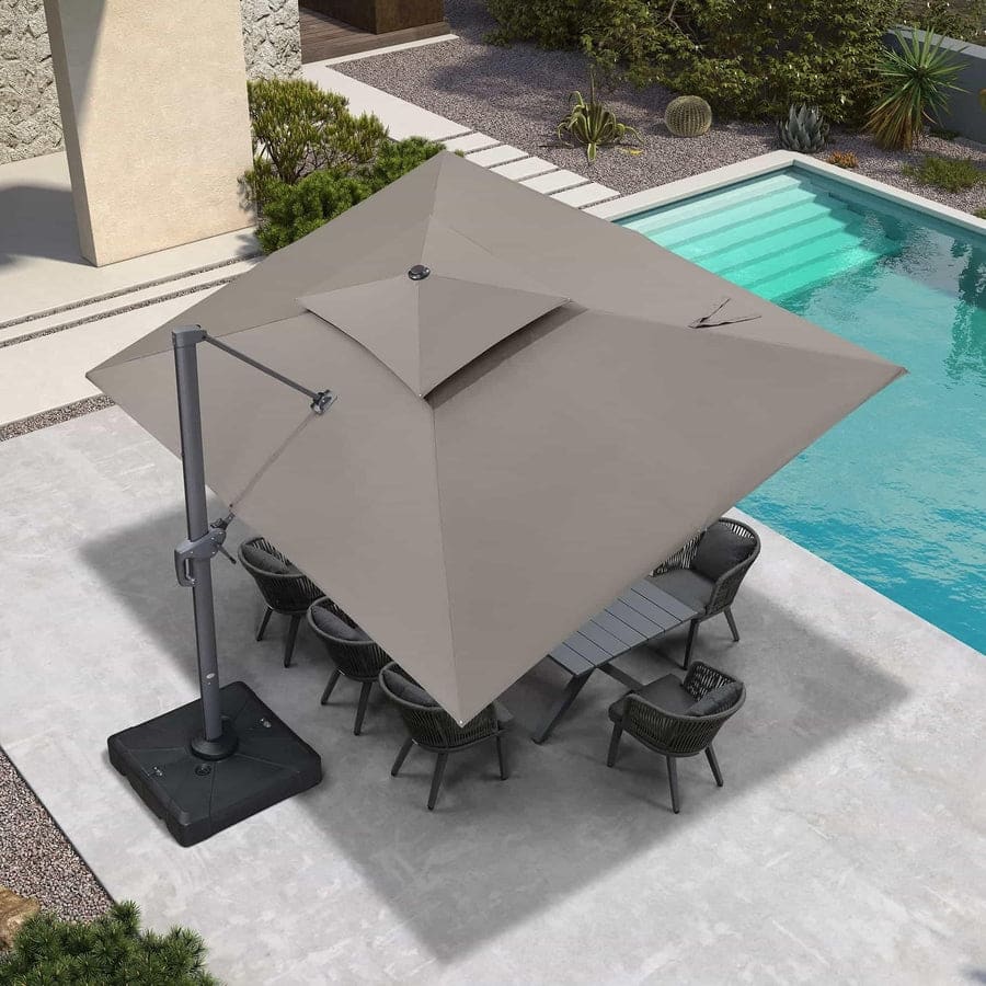 PURPLE LEAF Double Top Stylish Patio Cantilever Umbrella